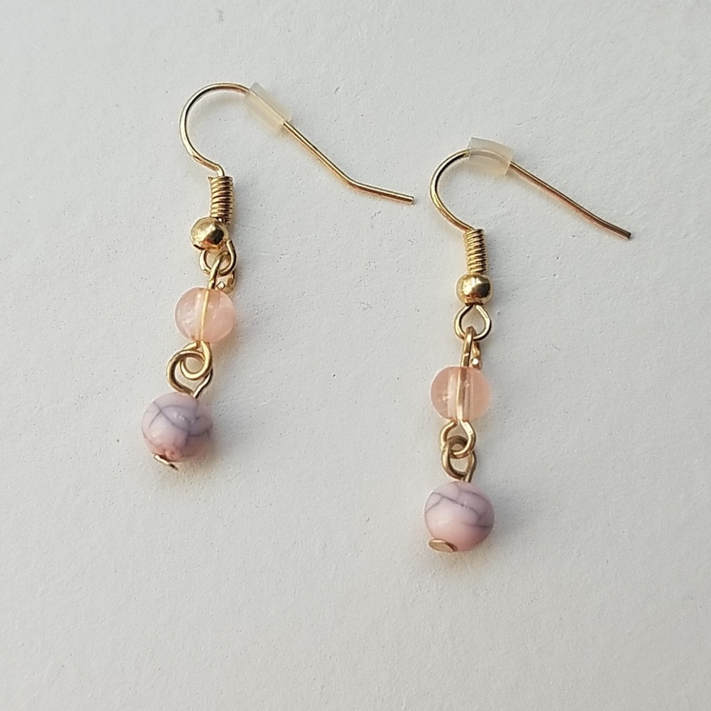 Pink Bead Earrings